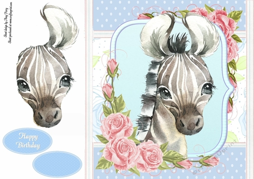 Gorgeous Black & White Zebra Shabby Chic 8x8