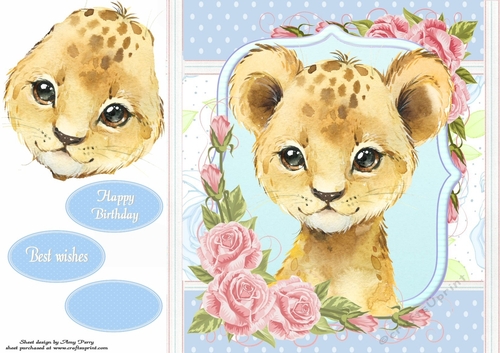 Gorgeous Yellow Leopard Shabby Chic 8x8