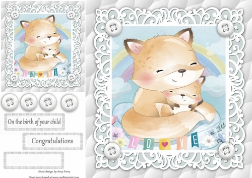 Gorgeous Foxes Cuddling Unisex Baby 8x8