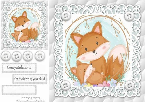 Gorgeous Foxes Unisex Baby 8x8