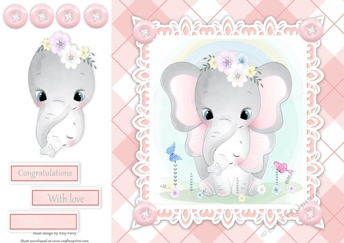 Gorgeous Baby Girl Elephants  8x8