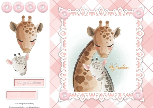 Gorgeous Baby Girl Giraffes  8x8