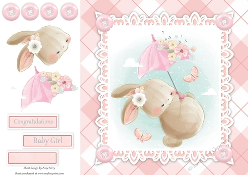 Gorgeous Baby Girl Bunny 8x8