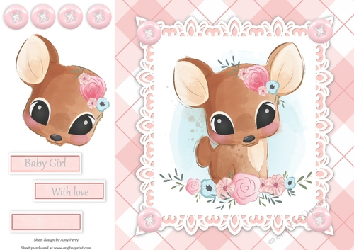 Gorgeous Baby Girl Deer  8x8