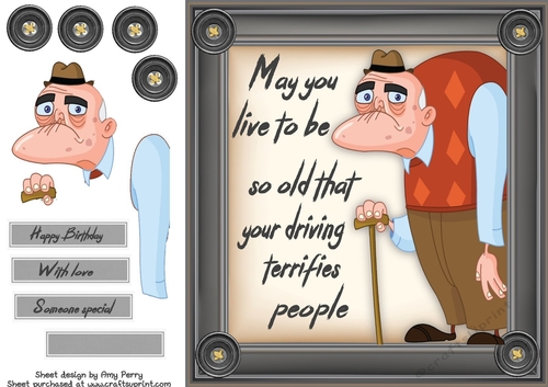 Funny Old Man Humour 1 8x8