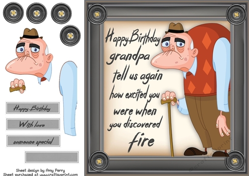 Funny Old Man Humour 2 8x8