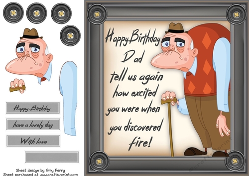 Funny Old Man Humour 3 8x8