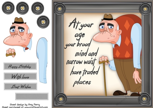 Funny Old Man Humour 4 8x8