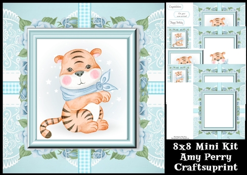 Gorgeous Tiger In Floral Frame 8x8 Mini Kit