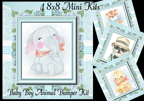 Baby Boy Animal Bumper Kit 8x8