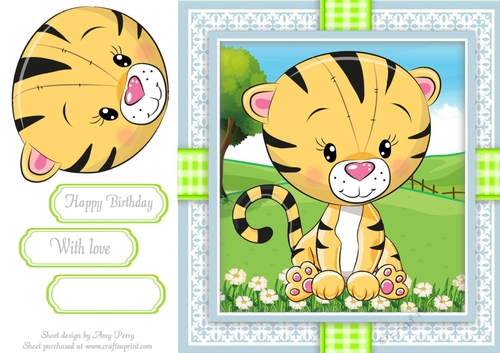 Cute Cheetah  In Gingham Frame 8x8