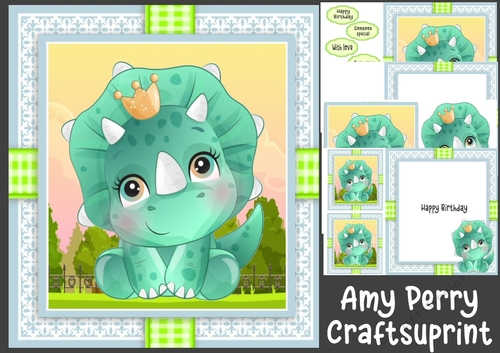 Gorgeous Birthday Dinosaur 3 8x8 Mini Kit
