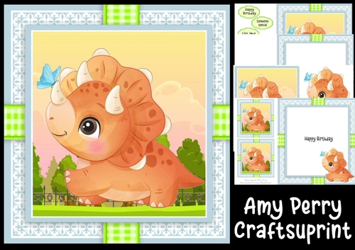 Gorgeous Birthday Dinosaur 5 8x8 Mini Kit