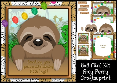 Get Well Soon Sloth 4  8x8 Mini Kit 