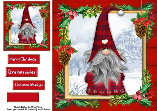 Gorgeous Festive Red Gnome 5 8x8