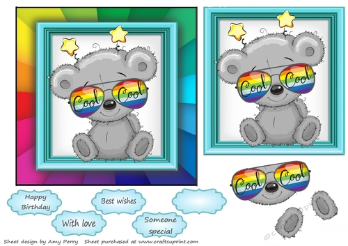 The Rainbow Animal Collection Bear 6x6 