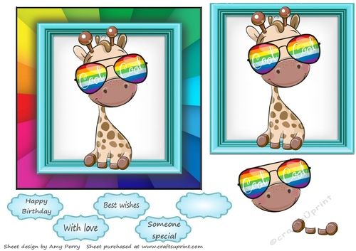 The Rainbow Animal Collection Giraffe 6x6 