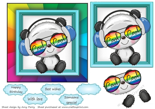 The Rainbow Animal Collection Panda 6x6 
