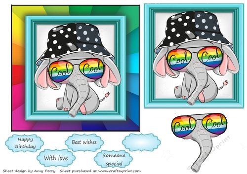 The Rainbow Animal Collection Elephant 6x6 