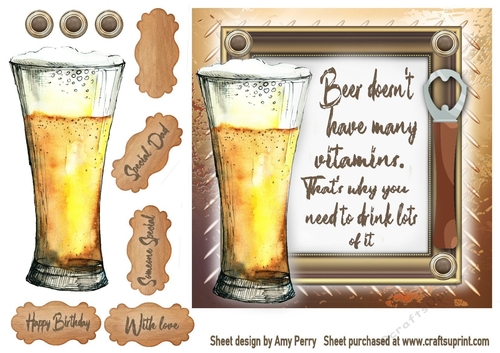 Vintage Beer Humour 1 7x7