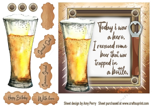 Vintage Beer Humour 5 7x7