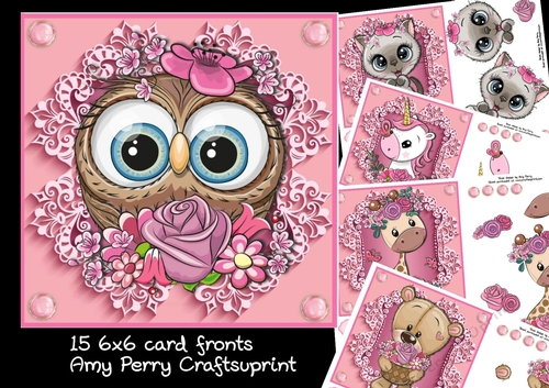15 6x6 Animals With Pink Flowers Bumper Kit