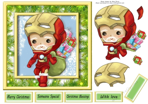 Festive Marvel Character 5 7x7