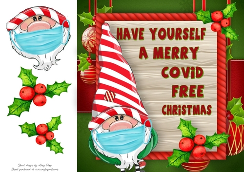 Have yourself a merry covid Christmas gnome 8x8