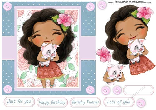 Princess With Pig 7x7
