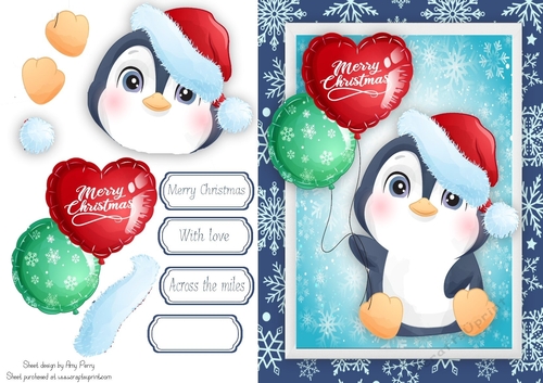Cute Penguin With Balloons
