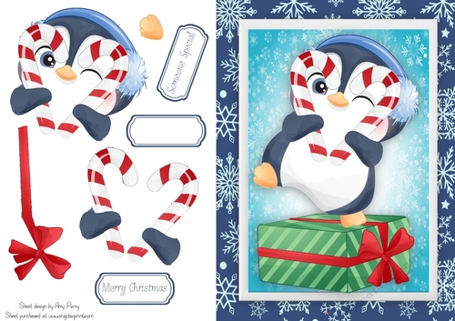 Cute Penguin On A Christmas Present