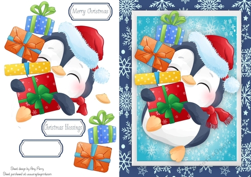 Cute Penguin With A Stack Of Presents
