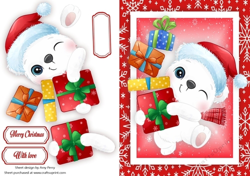 Adorable Polar Bear With Presents
