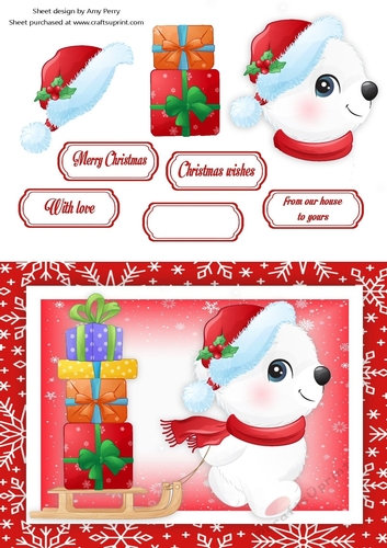 Adorable Polar Bear Bringing Presents