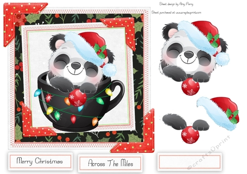 Cute Panda In A Cup 7x7