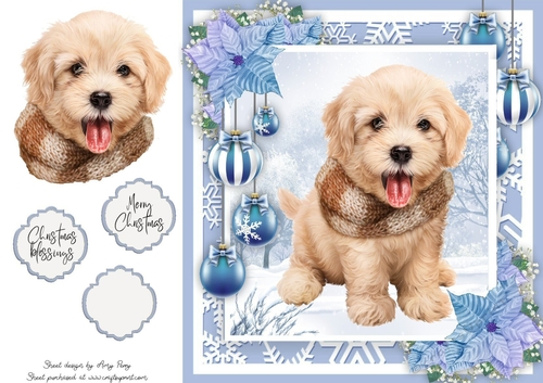 Adorable Dog With Scarf 8x8 