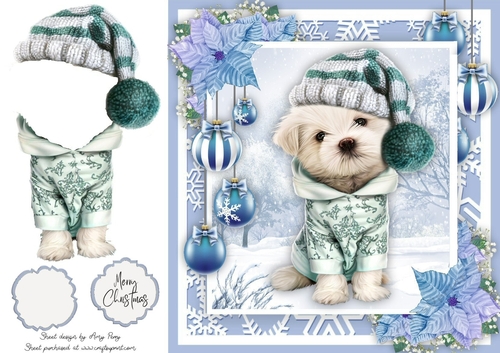 Adorable Dog With A Hat 8x8 