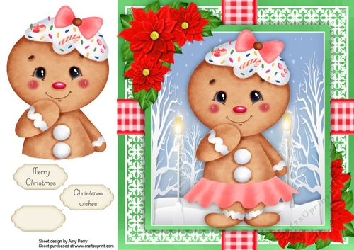 Gingerbread Girl With Sweet Hat  8x8
