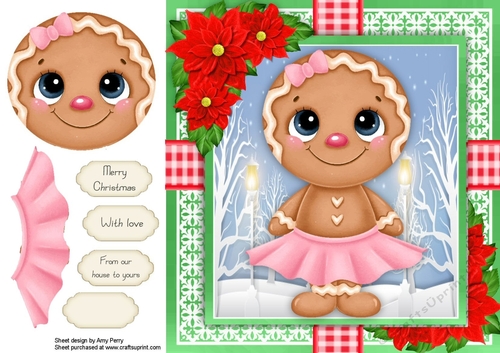 Gingerbread Girl With Tutu  8x8