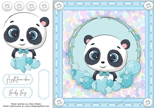 Cute Baby Boy Panda 8x8