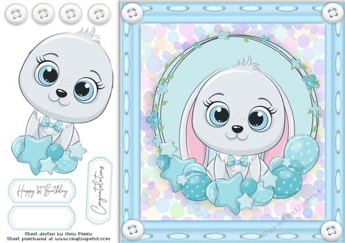 Cute Baby Boy Bunny 8x8