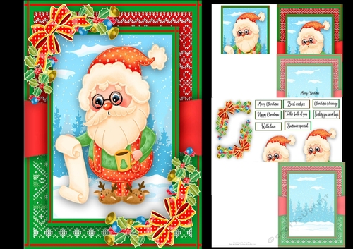 Gorgeous Festive Santa With His List A5 Mini Kit