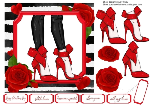 Valentine Red Bow  High Heels  7x7