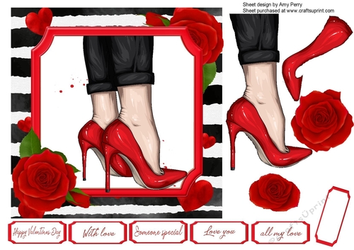 Valentine Red High Heels & Black Jeans 7x7