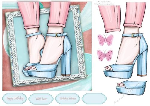 Beautiful Blue High Heels 7x7