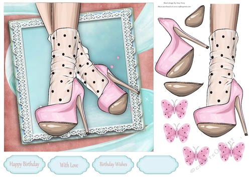 Beautiful Pink High Heels 7x7