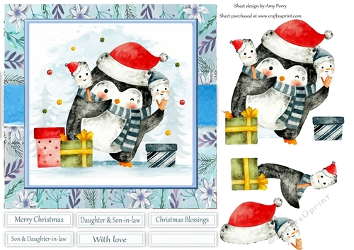 Adorable Penguin With Presents 7x7