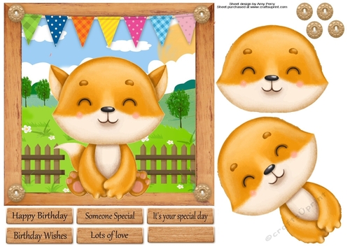Adorable Cartoon Farm Animals 2 7x7