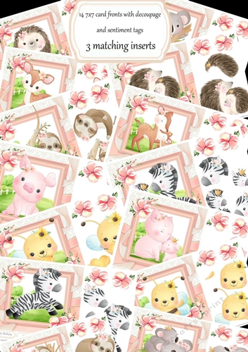 Pink floral animal bumper kit 7x7