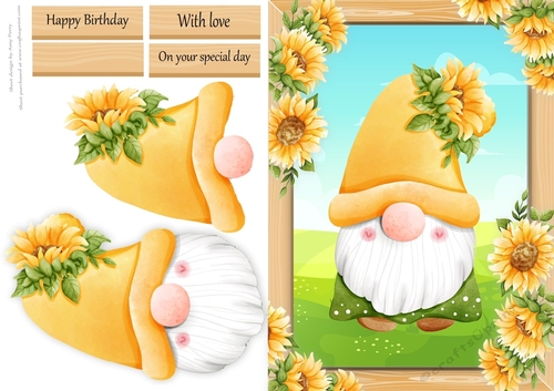 Gonk With Sunflower On His Hat A5